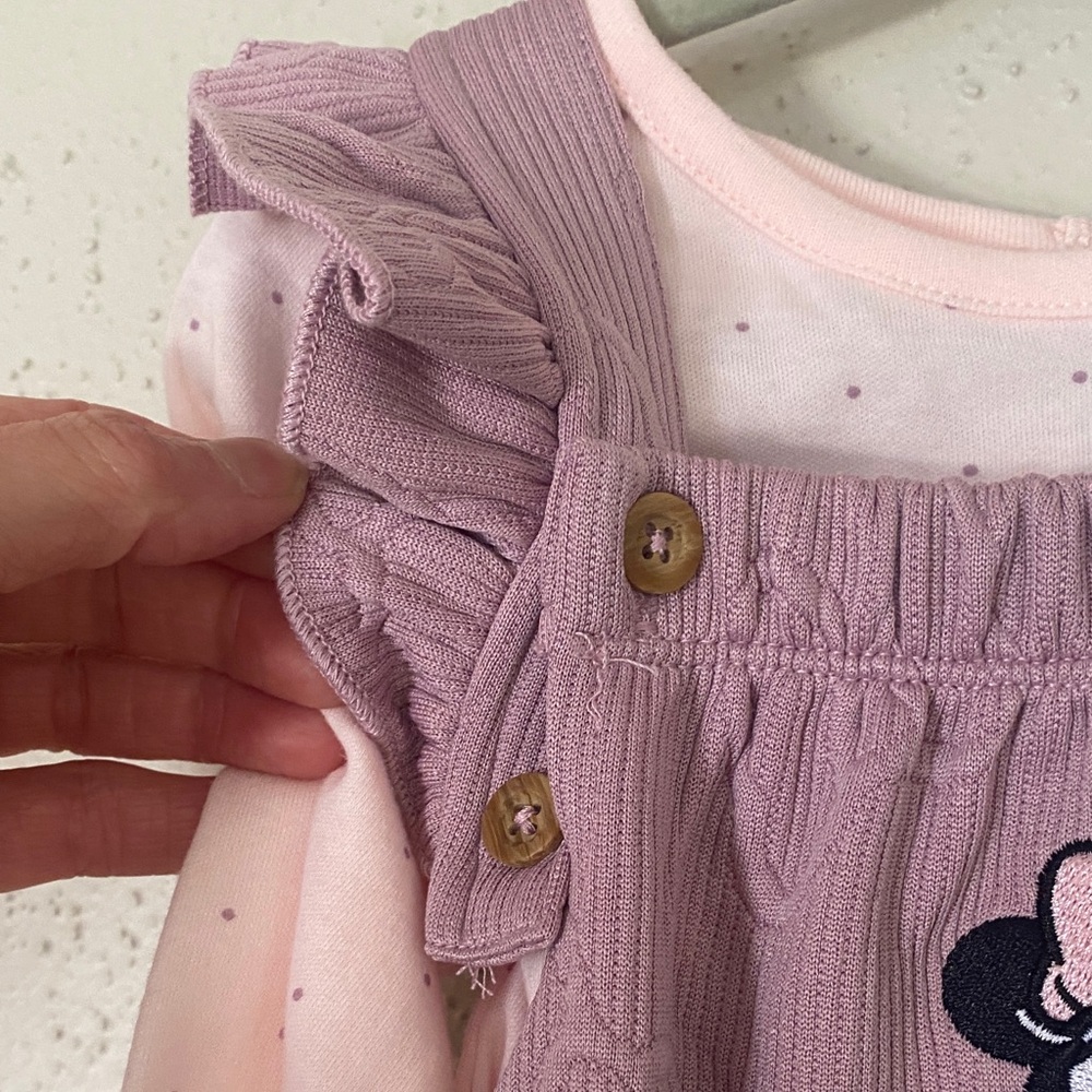 Disney Baby Minnie Mouse 2pc Outfit 18M NWT Pink Ruffle Set - Picture 5 of 14